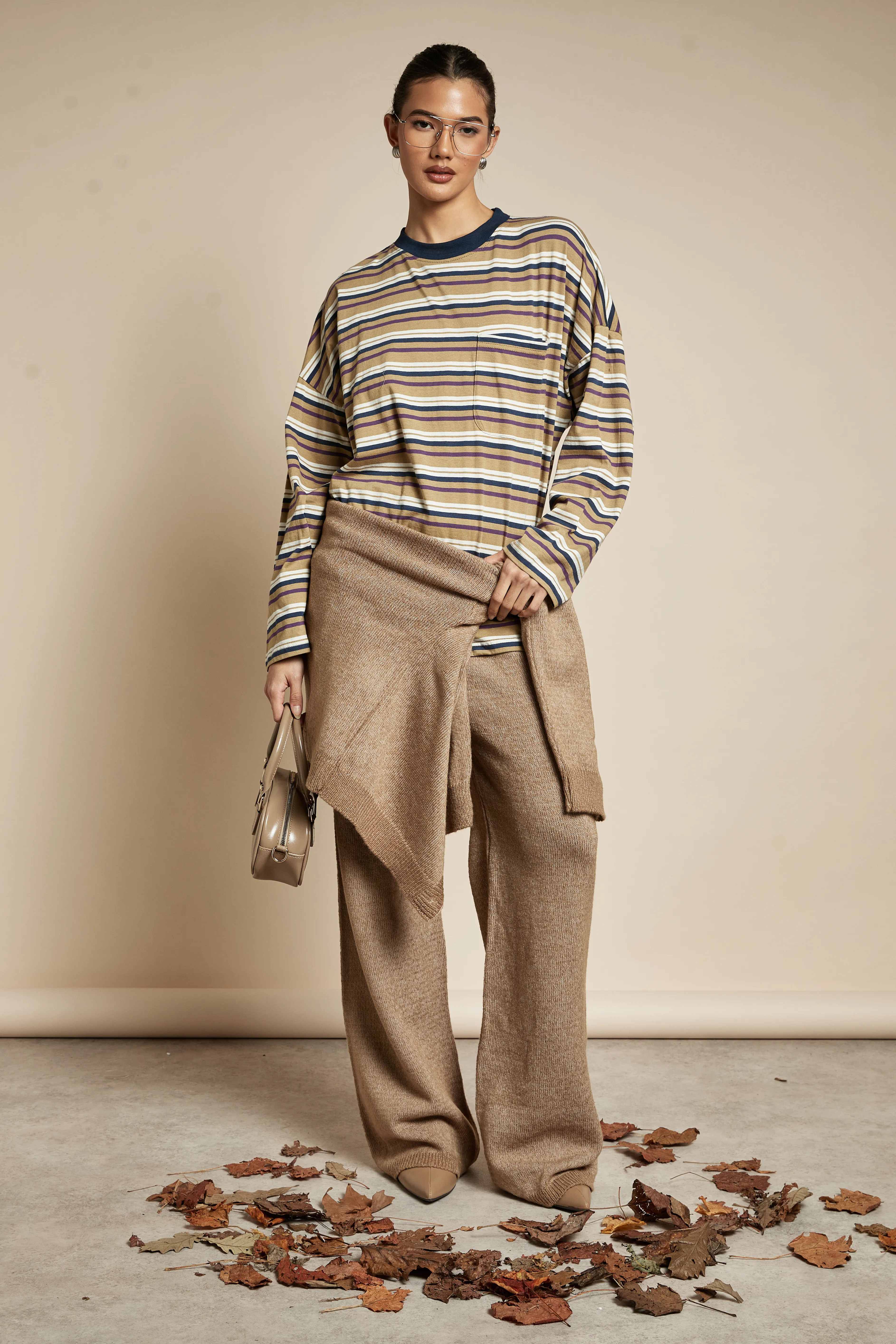 Multi Striped Cotton Pocket Front Long Sleeve Top | Boohoo | Boohoo.com (UK & IE)