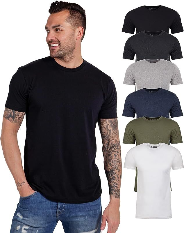 INTO THE AM Mens T Shirt - Short Sleeve Crew Neck Soft Fitted Tees S - 4XL Fresh Classic Basic Es... | Amazon (US)