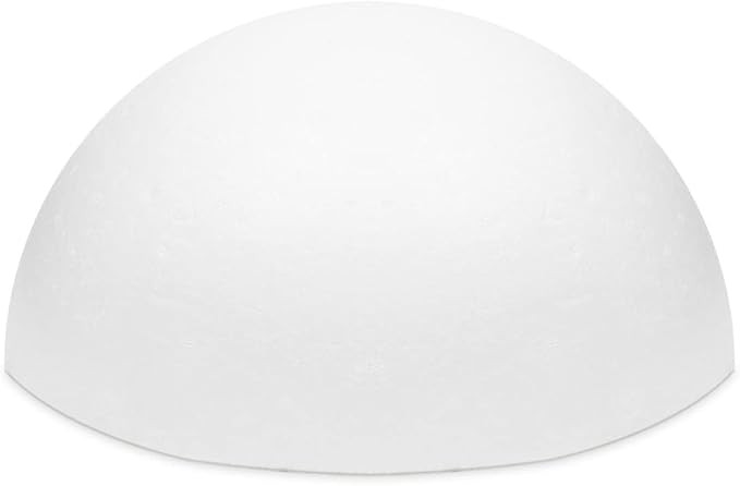 Juvale White Half Sphere Foam Ball for DIY Crafts, Large Hollow Dome for Art Supplies (11.4 x 6 i... | Amazon (US)