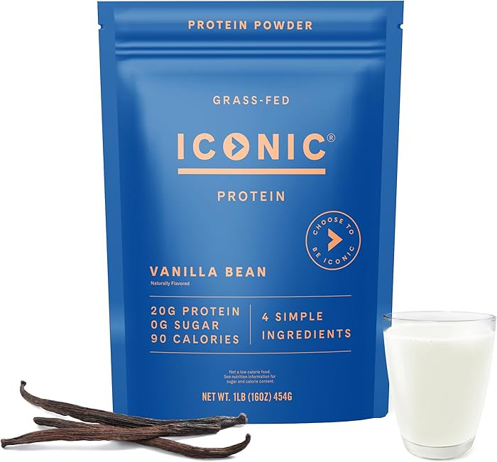 ICONIC Protein Powder, Vanilla Bean - Sugar Free, Low Carb Protein Powder - Lactose Free, Gluten ... | Amazon (US)