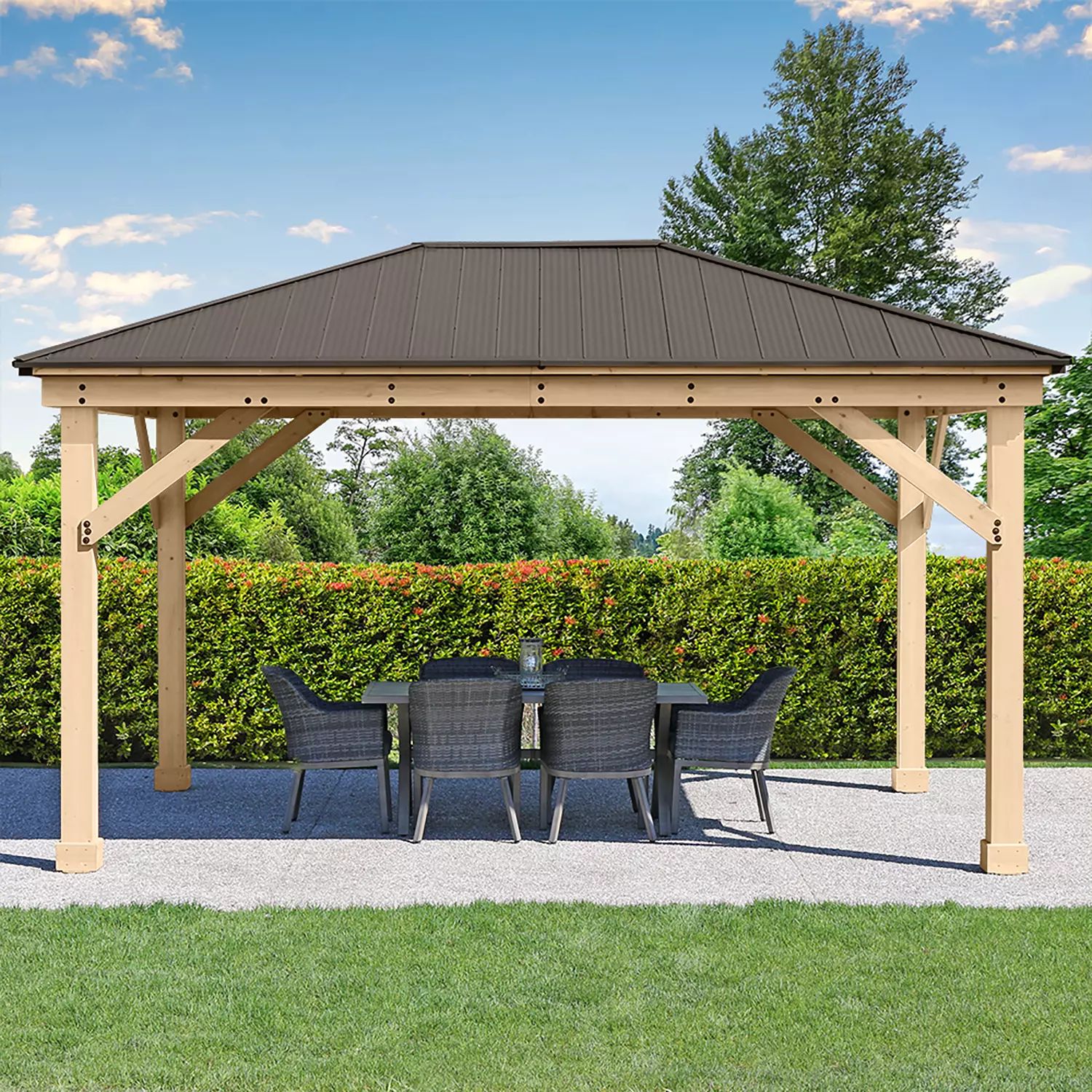 Yardistry 12' x 16' All-Cedar Meridian Gazebo with Aluminum Roof | Sam's Club