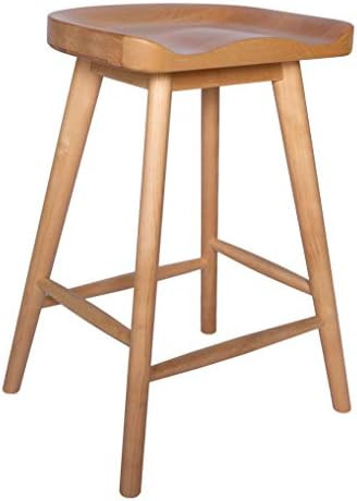 Amazon Brand - Rivet Counter-Height Kitchen Bar Stool, 24" H, Birch Wood, Natural Finish | Amazon (US)