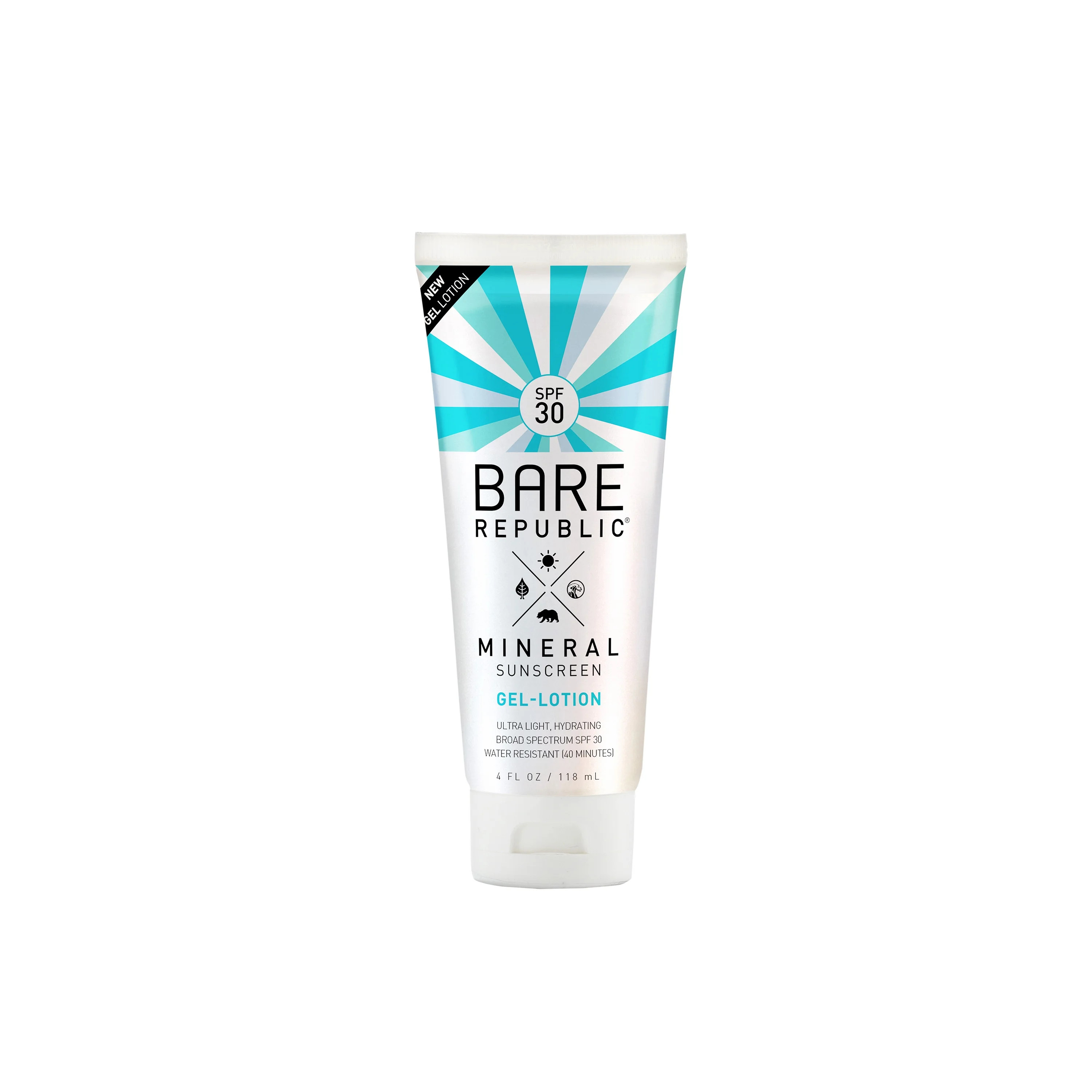 Bare Republic Mineral SPF 30 Sunscreen Body Gel-Lotion, Fragrance Free, 4 fl oz | Walmart (US)