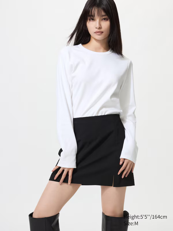 T-shirt stretch doux en coton (Manches longues) | Uniqlo FR