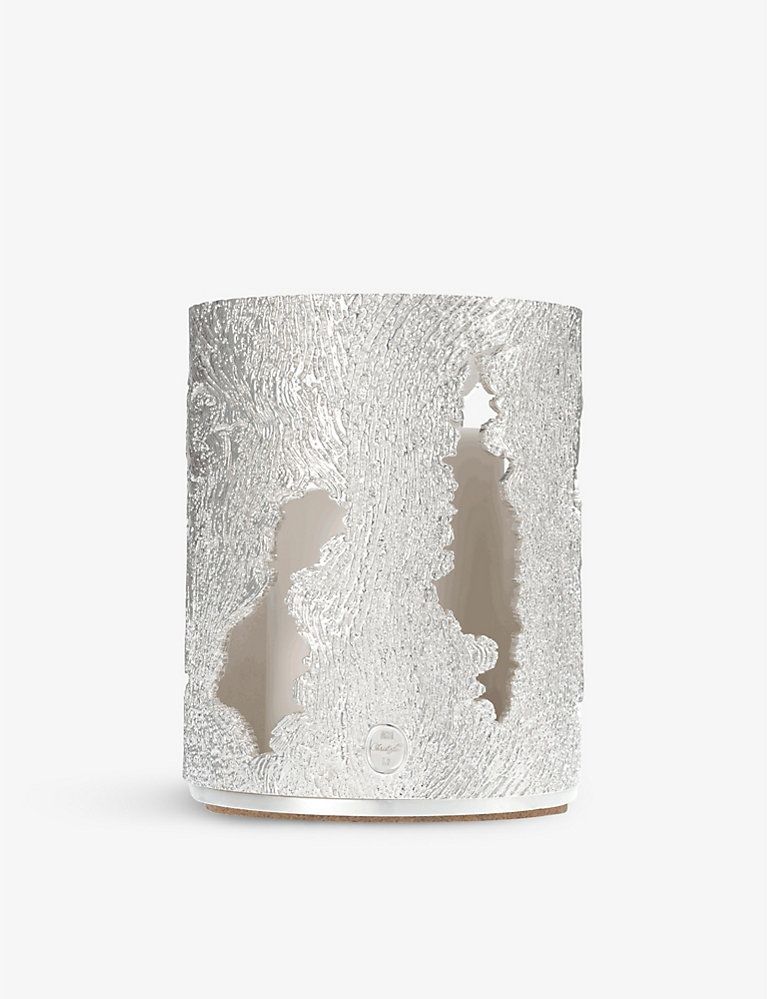 Sève d'argent large silver-plated candle hurricane 11.5cm | Selfridges