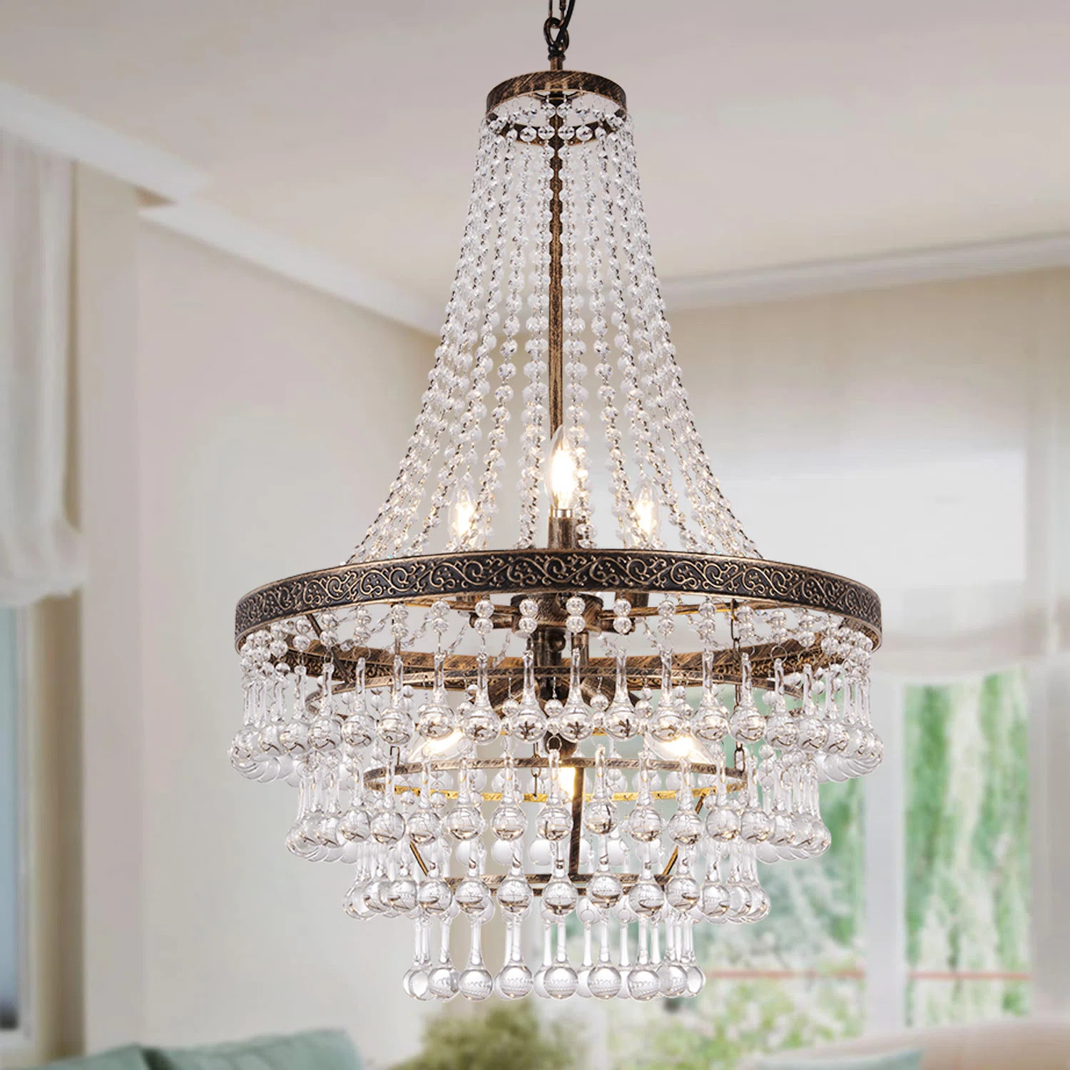 Emīls 6-Light Crystal Empire Chandelier | Wayfair North America