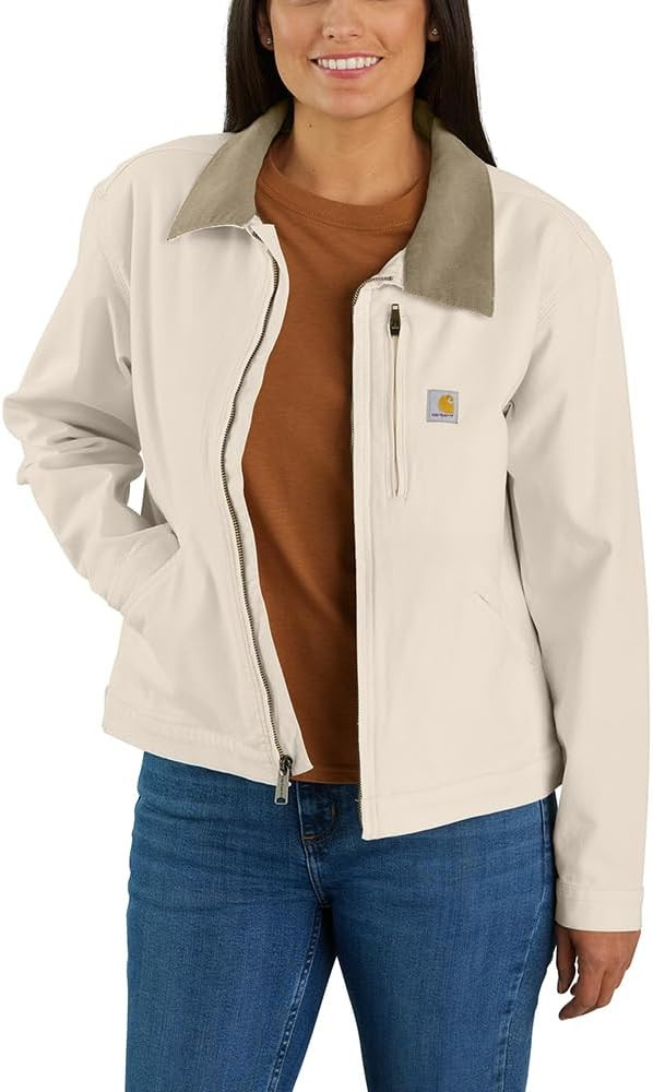 Carhartt Women's Rugged Flex Loose Fit Canvas Detroit Jacket | Amazon (US)