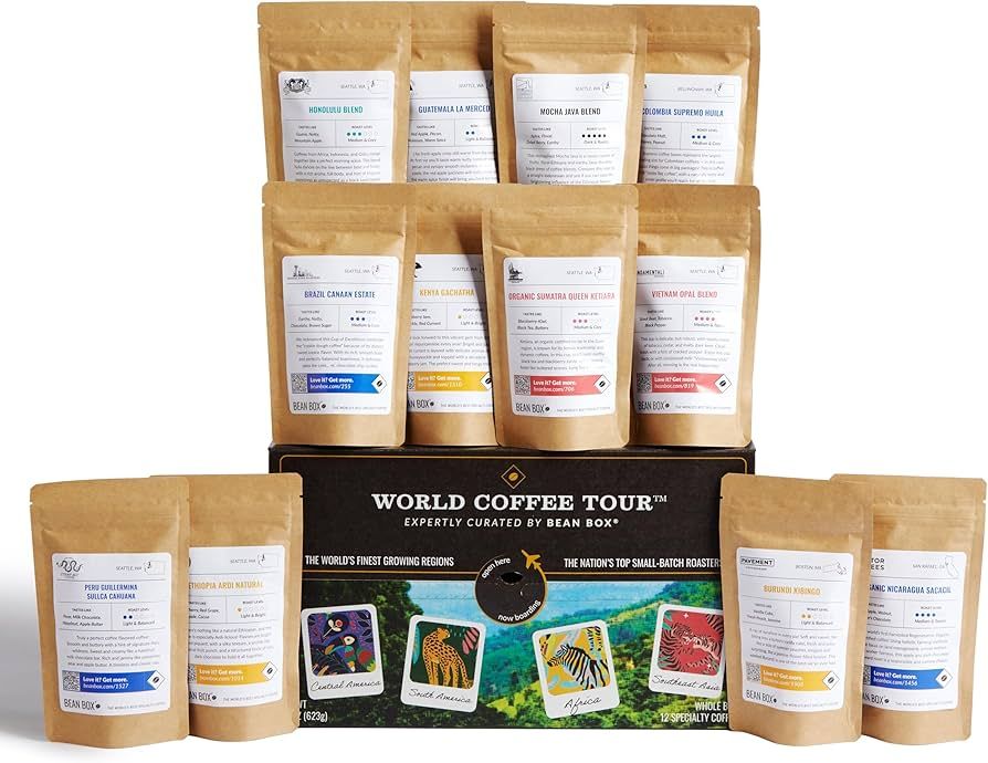 Bean Box World Coffee Tour | Specialty Coffee Gift Basket | Gourmet Coffee Gift Set | Coffee Gift... | Amazon (US)