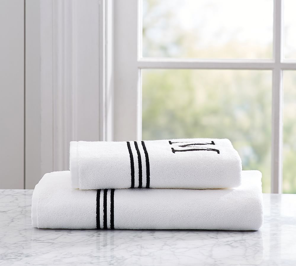 Grand Organic Cotton Embroidered Towel | Pottery Barn (US)