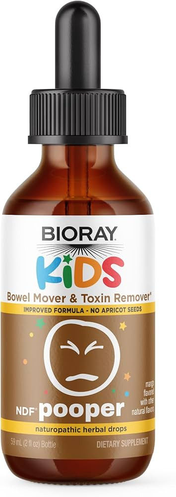 BIORAY Kids NDF Pooper, Mango - 2 fl oz - Bowel Mover - Non-GMO, Vegan, Gluten Free - 30 Servings | Amazon (US)
