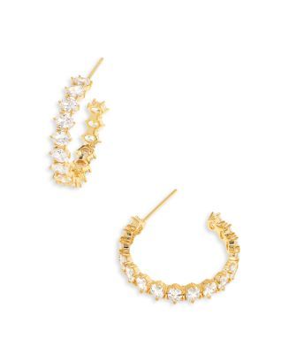 Cailin Cubic Zirconia C Hoop Earrings in 14K Gold Plated | Bloomingdale's (US)