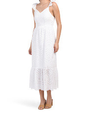 Eyelet Ruffle Hem Dress | TJ Maxx