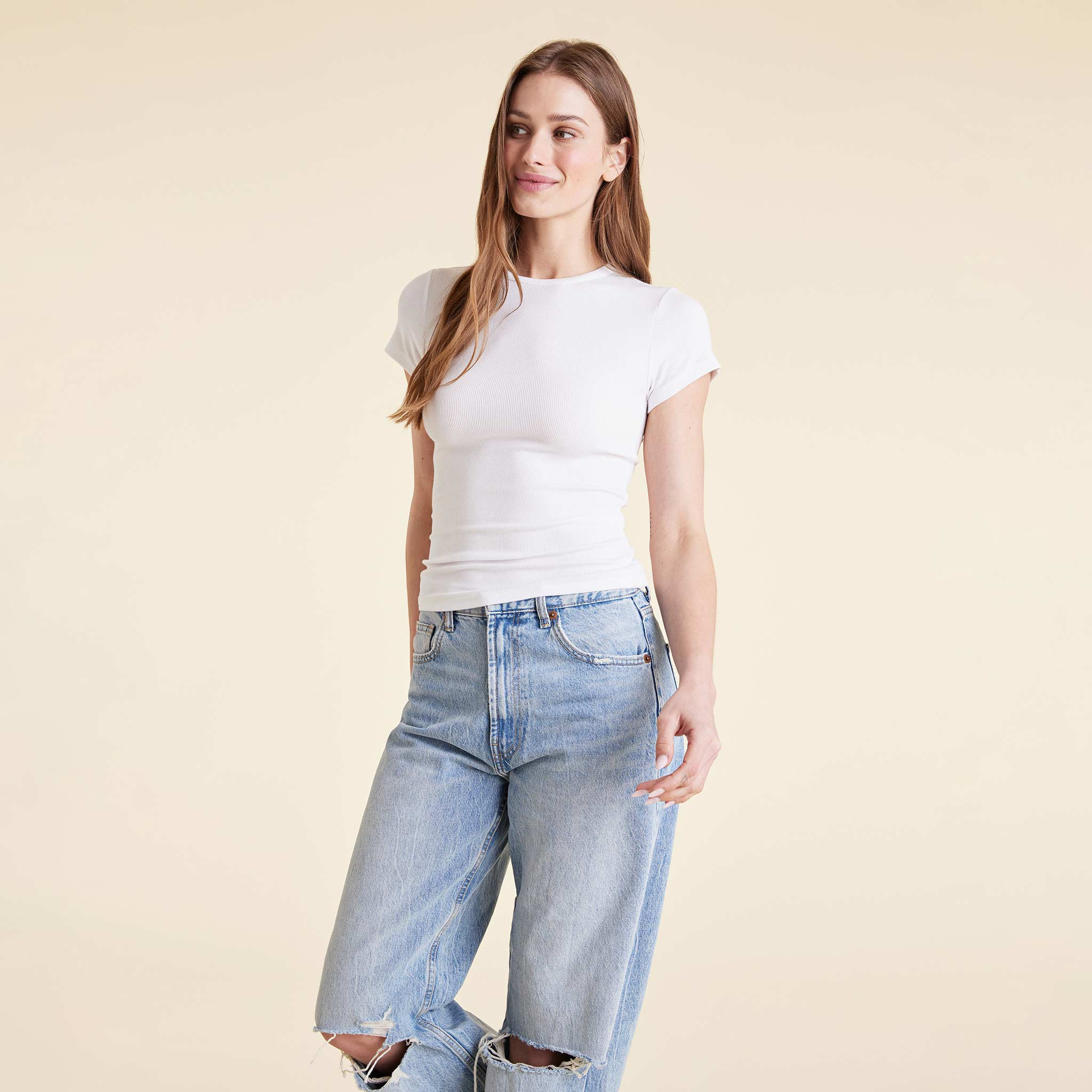 Slinky Rib Tee | Olive | nuuds