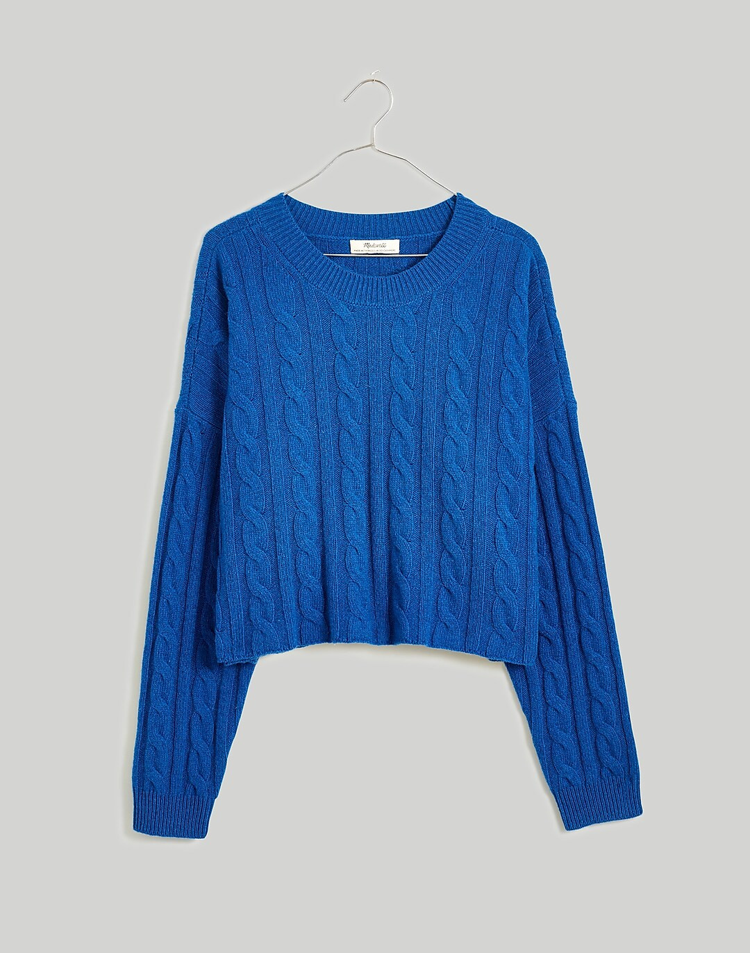 (Re)sourced Cashmere Cable-Knit Crop Sweater | Madewell