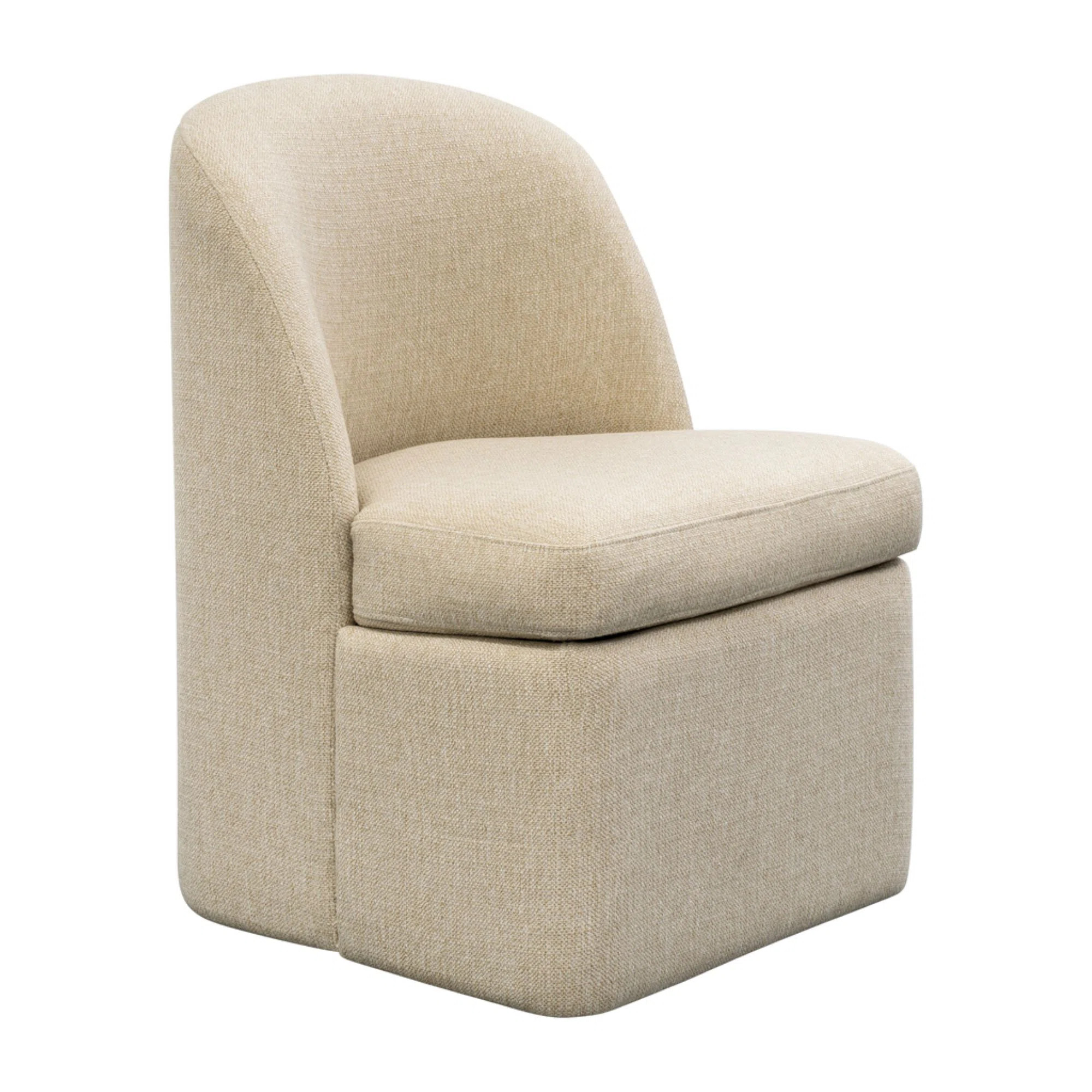Lyra Upholstered Armless Side Dining Chair with Hidden Casters | Wayfair North America