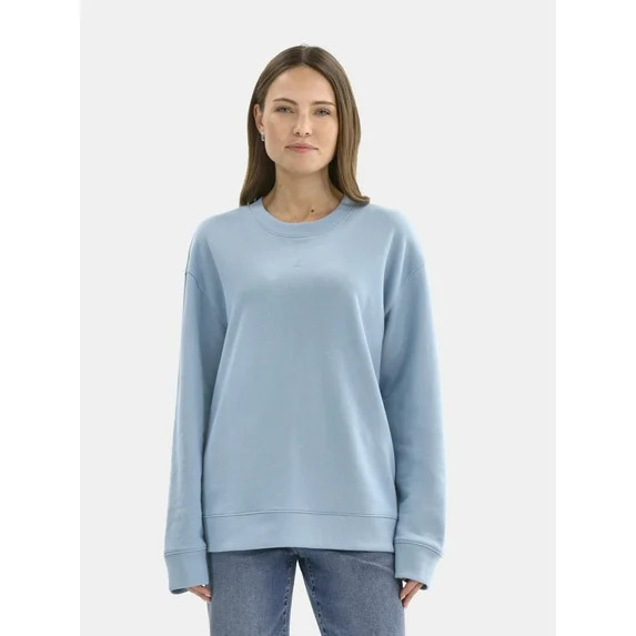 Time and Tru Women's and Women's Plus Crewneck Sweatshirt with Long Sleeves, Sizes XS-4X - Walmar... | Walmart (US)