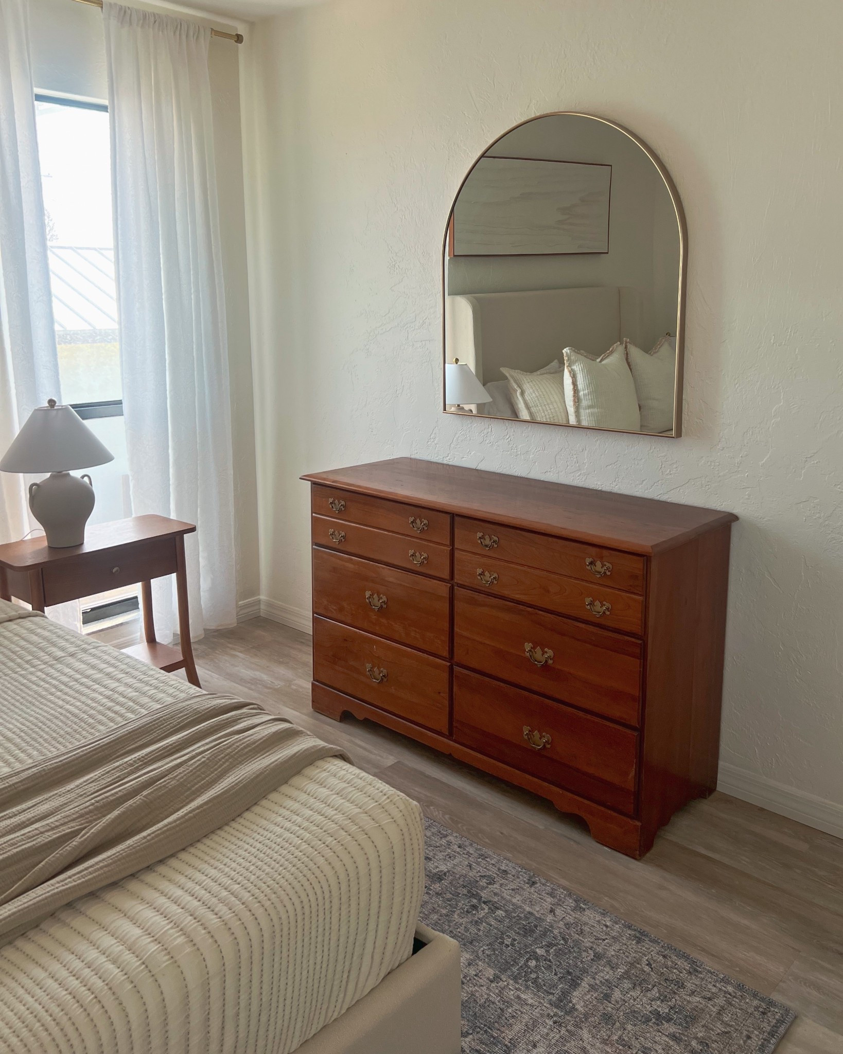 Neutral bedroom styling with vintage dresser

#LTKHome