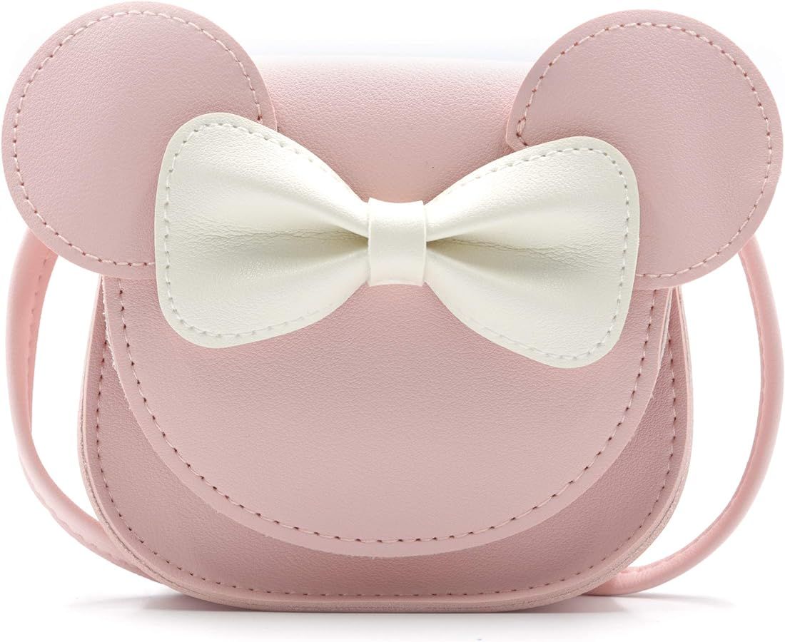 HXQ Little Mouse Ear Bow Crossbody Purse,PU Shoulder Handbag for Kids Girls Toddlers | Amazon (US)