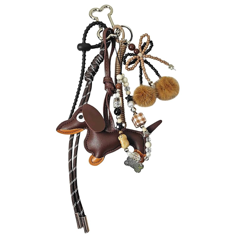 Leather Bag Charms Designer Dachshund Purse Charm Bow Camera Rope Keychains Y2k Backpack Handbag ... | Amazon (US)