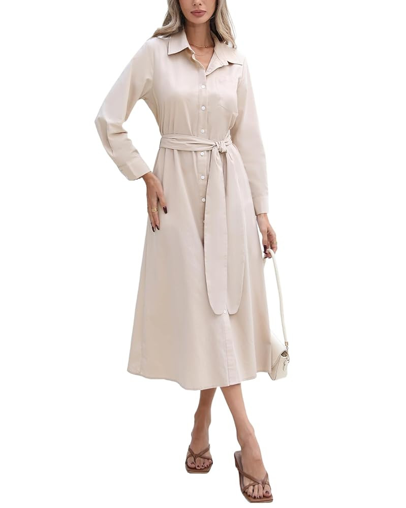 Kedera Women's Casual Long Sleeve Dress Button Down Striped Maxi Shirt Dress Side Split Loose Fit... | Amazon (US)