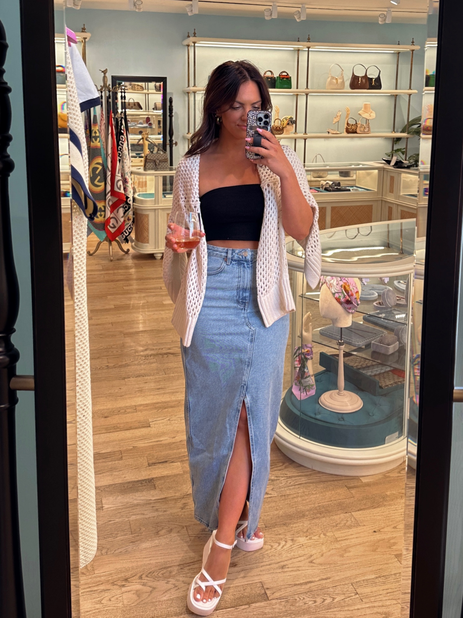 Vacation outfit inspo! Denim maxi skirt from Mango. Wearing a size small!

#LTKFind #LTKunder100