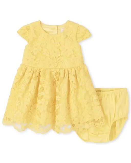 Baby Girls Lace Fit And Flare Dress - sun valley | The Children's Place