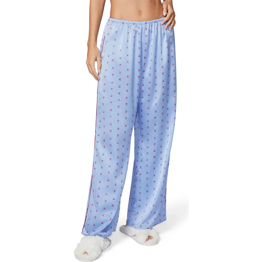 Florence by Mills Bow Satin Pants in Windsurfer Ribbons at Nordstrom, Size Small | Nordstrom