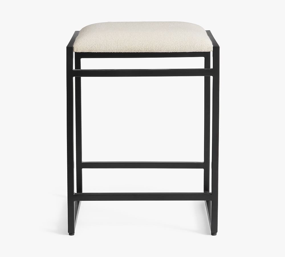 Hardy Upholstered Backless Counter Stool | Pottery Barn (US)