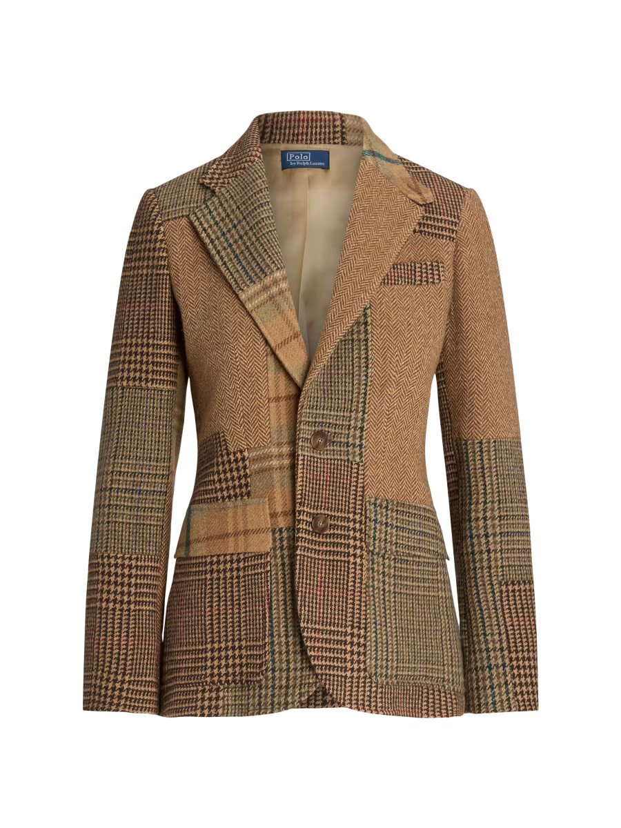 Patchwork Tweed Herringbone Single-Breasted Blazer | Saks Fifth Avenue