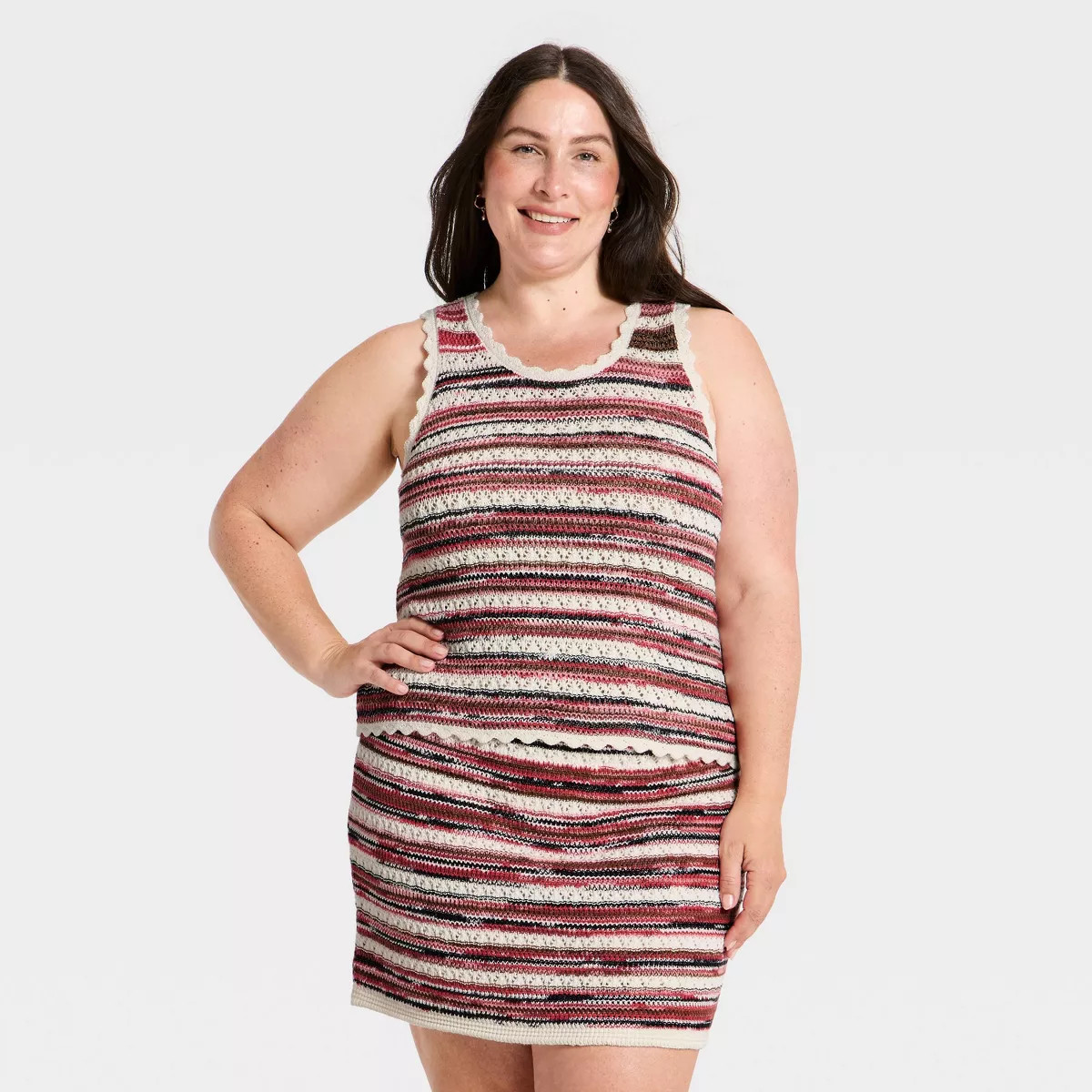 Women's Striped Sleeveless Scoop Neck Pullover Sweater - Universal Thread™ Multicolor M | Target