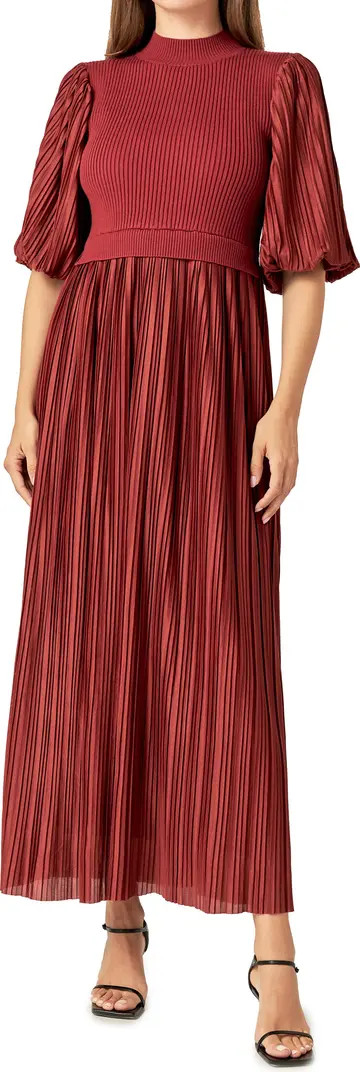 English Factory Mixed Media Pleated Dress | Nordstrom | Nordstrom