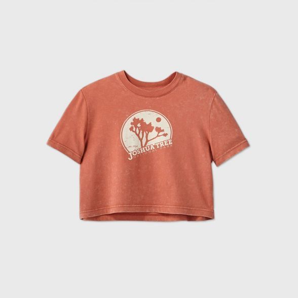 Women's 'Joshua Tree' Cropped Lounge T-Shirt - Colsie™ Rust | Target
