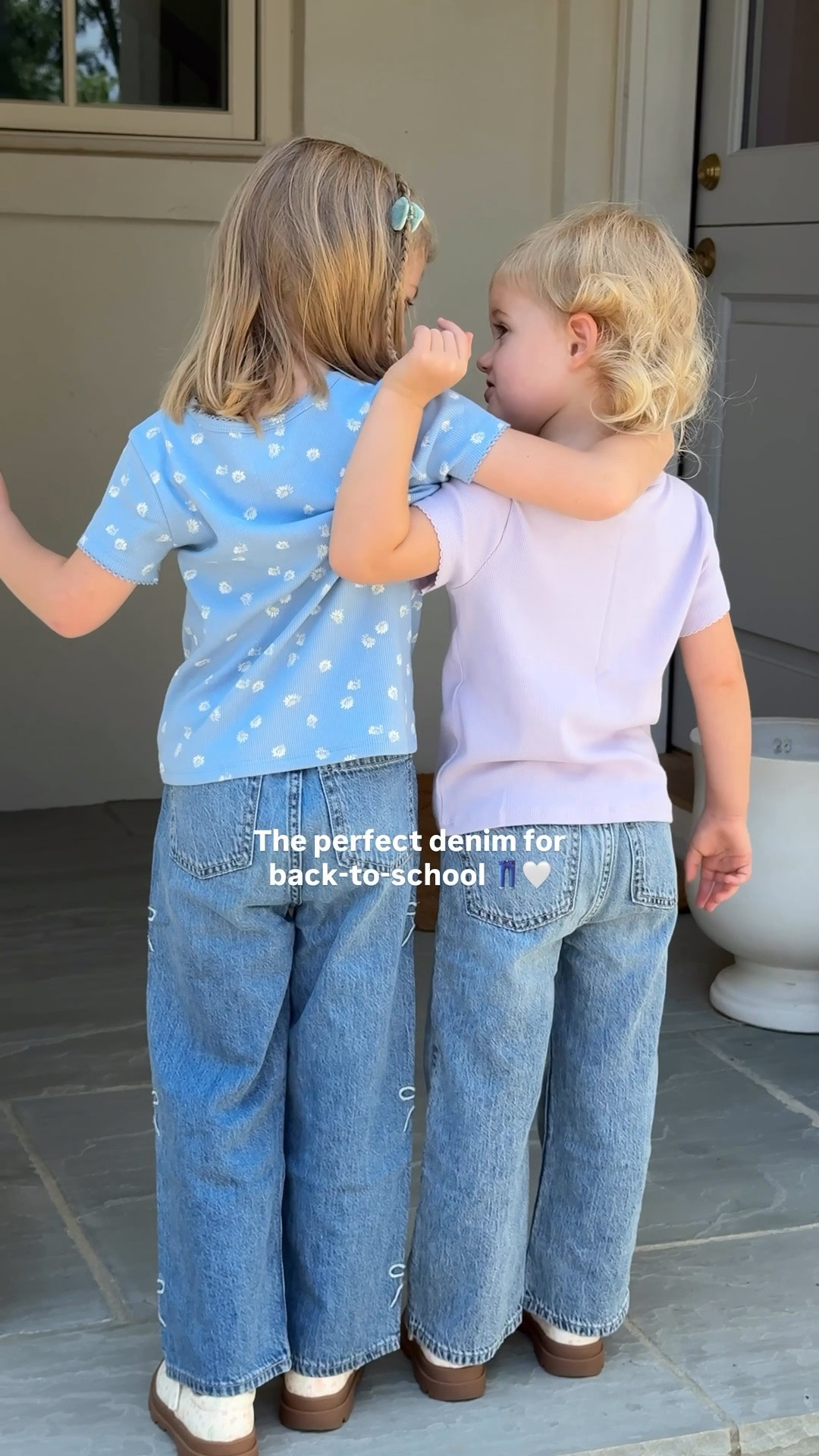 #AbercrombiePartner Denim that is cute enough for school pictures and comfortable enough to run around the playground! Kennedy is wearing a 5T and Collins is wearing a 4T. The waistband is also adjustable for the perfect fit! @abercrombiekids jeans are currently 40% off* (with 20% off everything else!**) and get an extra 15% off with stackable discount code DENIMAF***. 

*Offer valid in stores and online August 5, 2026 to August 10, 2026 in US/CA. Excludes clearance. Online price reflects discount.
**Offer valid in stores and online August 5, 2026 to August 10, 2026 in US/CA. Exclusions apply as indicated. Online price reflects discount.
***Use code DENIMAF to get an additional 15% off almost everything in stores and online at checkout from August 5, 2026 to August 10, 2026 in US/CA. Exclusions apply. See details online.

#LTKKids #LTKdayinmylife #LTKSaleAlert