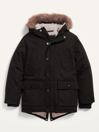 Water-Resistant Faux-Fur-Trim Hooded Parka for Boys | Old Navy (US)