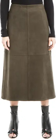 MAX STUDIO Faux Suede A-Line Midi Skirt | Nordstromrack | Nordstrom Rack