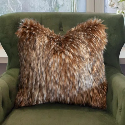 Thomas Collection® Timberwolf Luxury Faux Fur Throw Pillow Assorted Sizes | Wayfair North America
