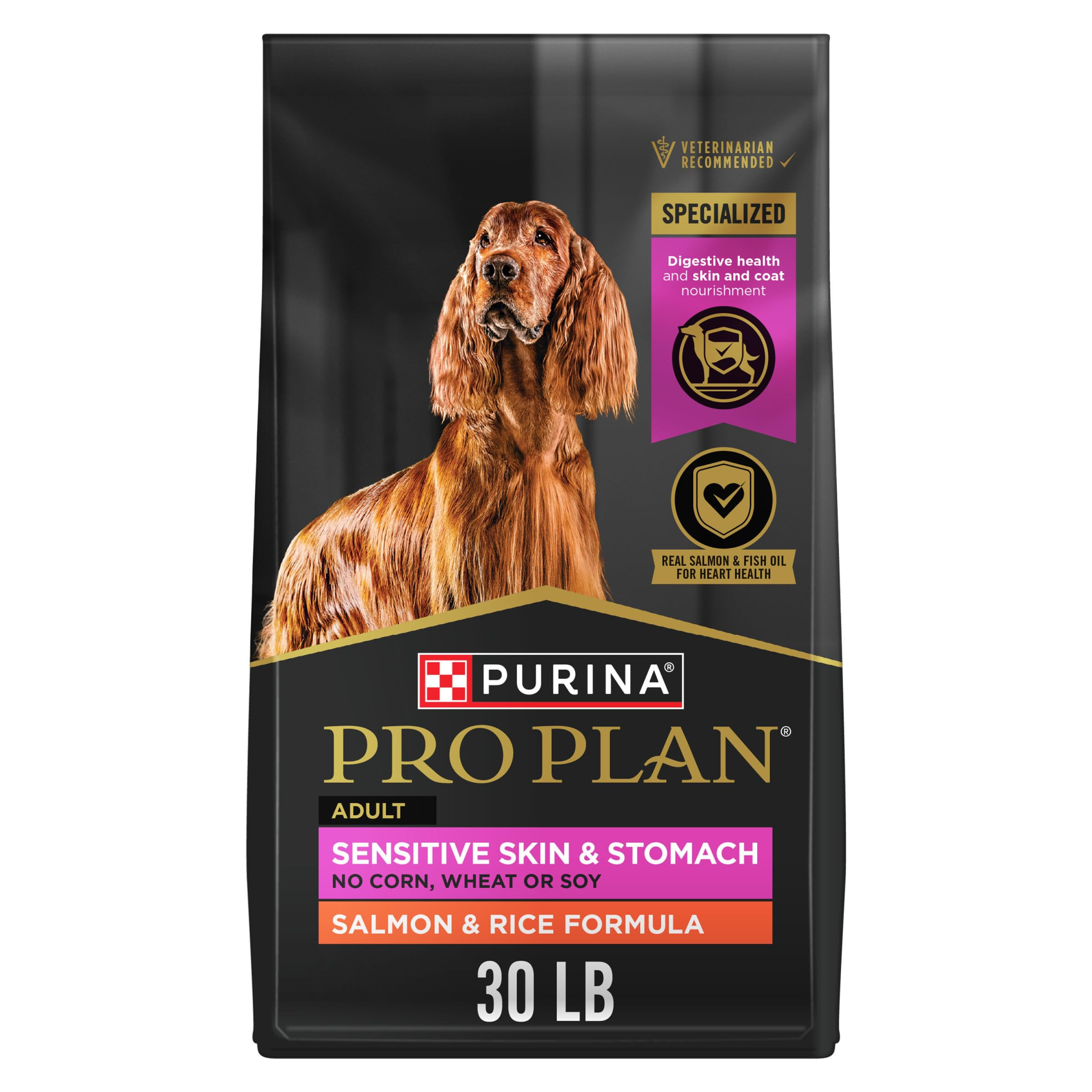Purina Pro Plan Sensitive Skin and Stomach Dog Food Dry, Adult Salmon & Rice Formula, Digestive H... | Amazon (US)