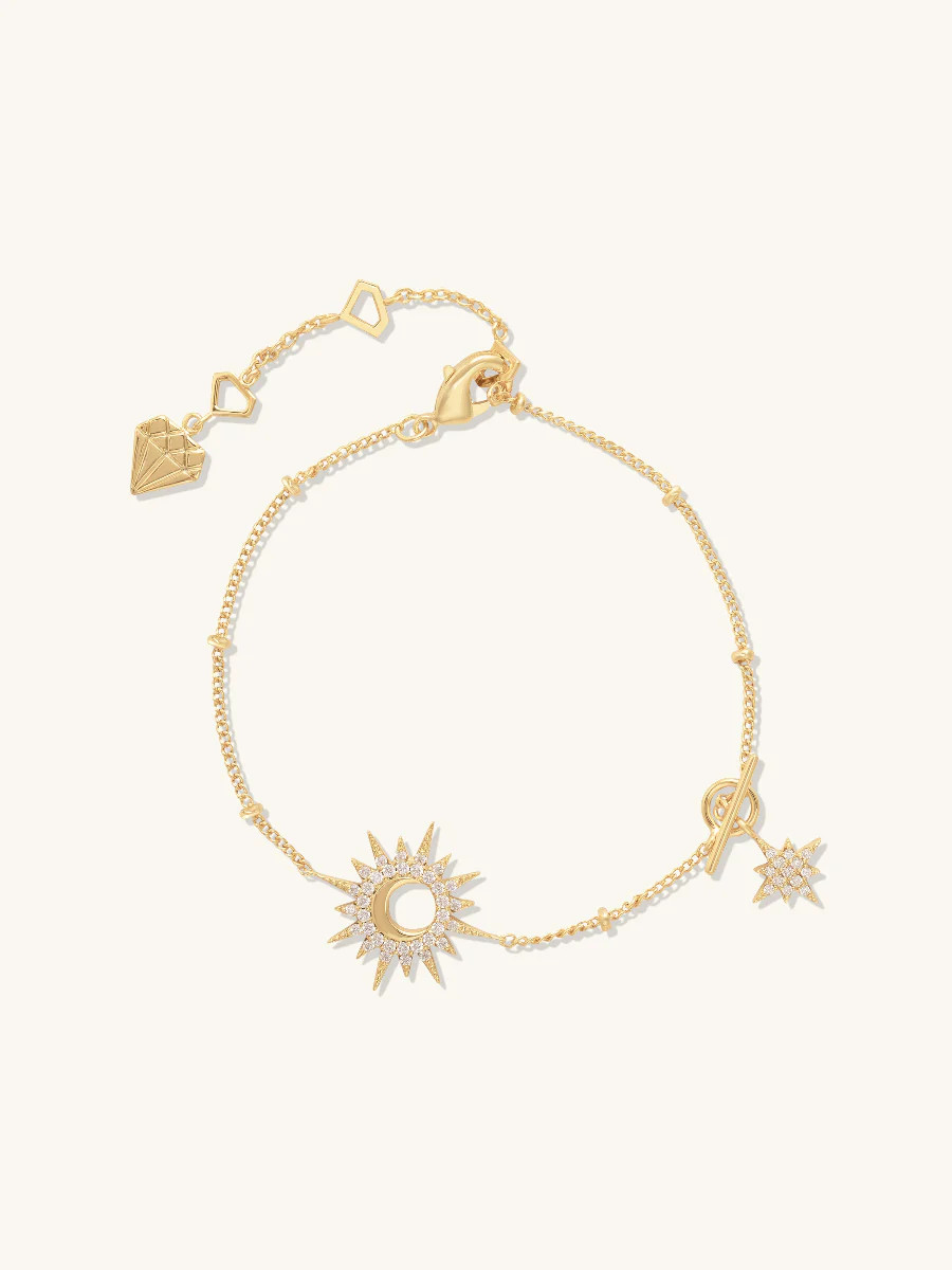 Sunlit Crescent Gold Bracelet | Wanderlust + Co | Wanderlust + Co
