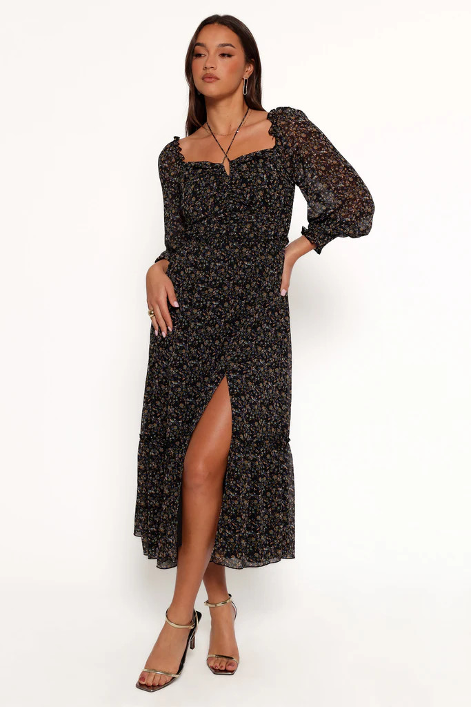 Keziah Long Sleeve Maxi Dress - Navy Ditsy Floral | Petal & Pup (US)