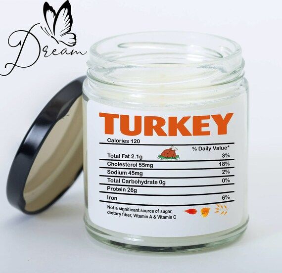 Thanksgiving Candle, Turkey Nutrition Facts Thanksgiving Gift, Fall Turkey Thanksgiving Party Fam... | Etsy (US)