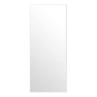 Elevens Bowen 71 in. x 23.6 in. Modern Rectangle Metal Framed White Leaning Floor Mirror | The Home Depot