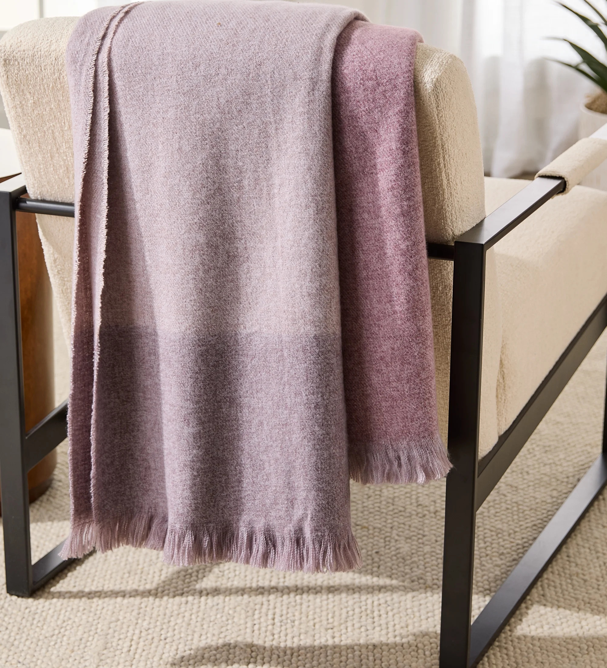 Better Homes & Gardens Ultra Soft Brushed Woven Throw Blanket, Violet Gem | Walmart (US)