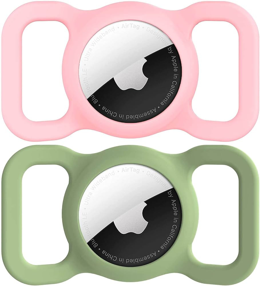 Airtag Dog Collar Holder(2 Pack) for Apple Airtags Dog Collar Anti-Lost Silicone Air Tag Holder C... | Amazon (US)