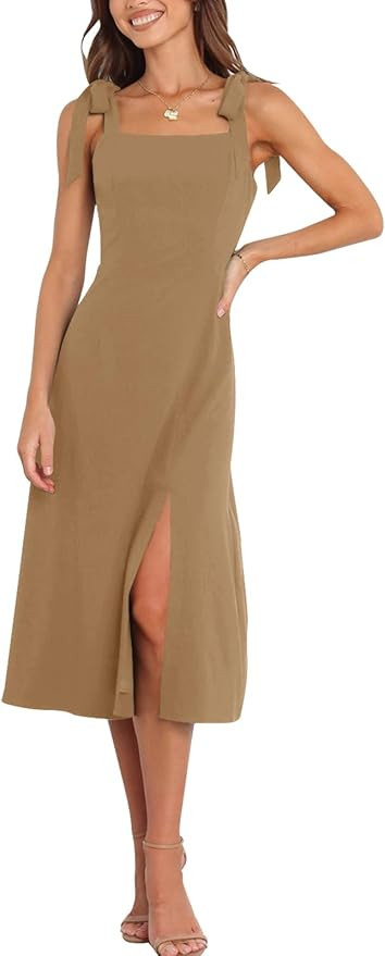 Tankaneo Womens Elegant Square Neck Bridesmaid Dress Formal Cocktail Dress | Amazon (US)