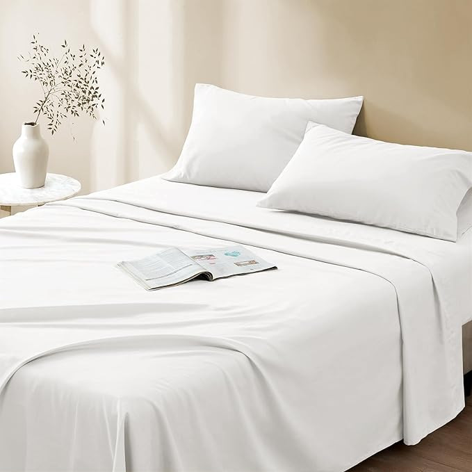 Comfort Spaces 100% Cotton Sheet Set Breathable, Lightweight, Soft with 12" Elastic Pocket Fits u... | Amazon (US)