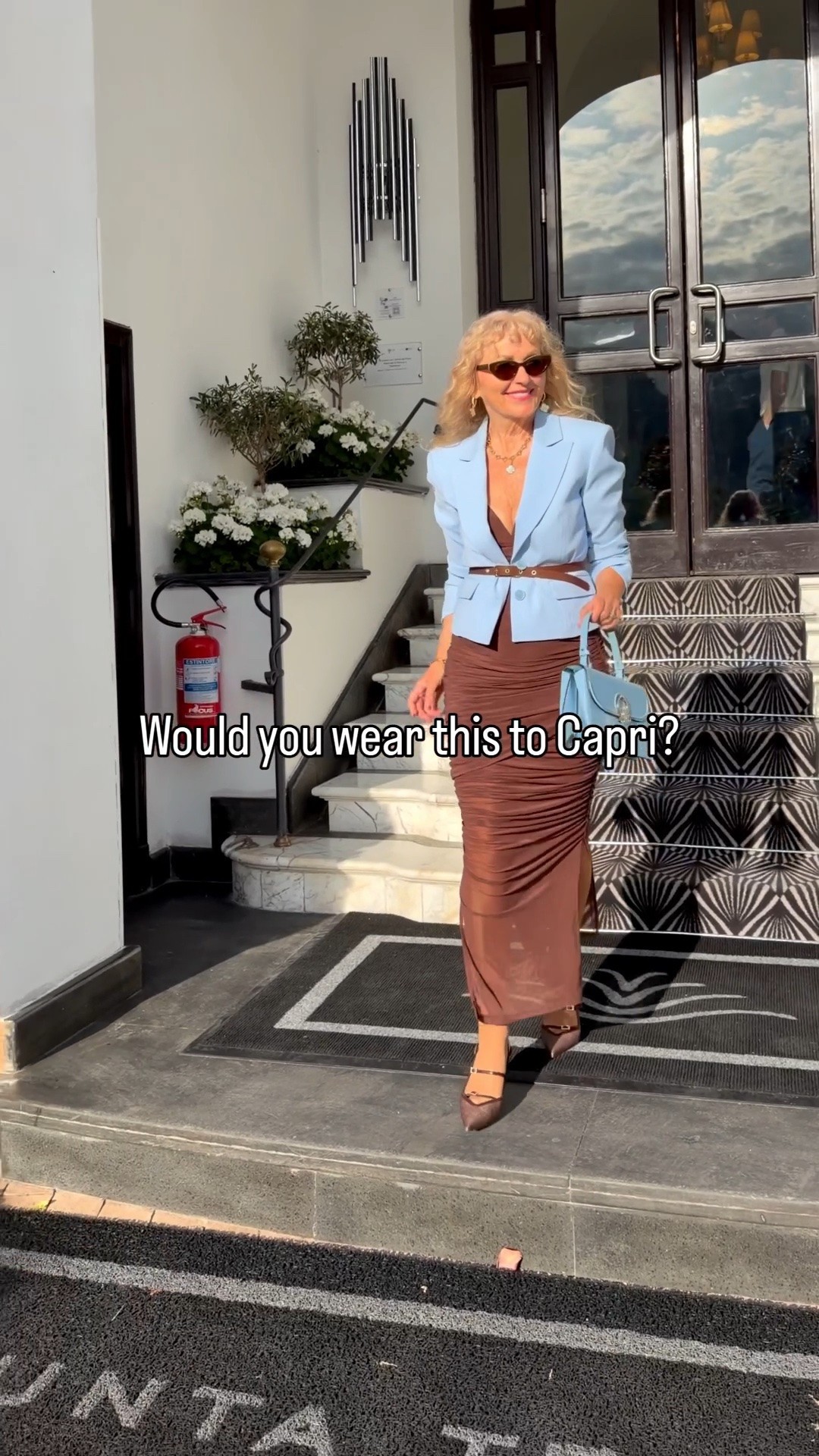 Capri elegance in shades of blue and beige. 🤎🩵

This beautiful draped Micas midi dress with a slit was the perfect choice for an afternoon at Punta Tragara.

I’ve linked similar blazers, pumps, handbags and vacation-ready pieces in my LTK.

Shop the dress via the Micas link in my Instagram BIO and use code LIL12 for 12% OFF.

#LTKOver40 #LTKTravel #LTKSeasonal