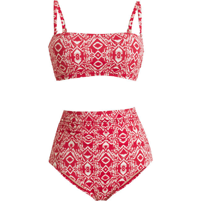 Hermoza | Women's Tod Two-Piece Bottoms, Bohemian Bound | Silk (Red, Size 6) | Maisonette | Maisonette