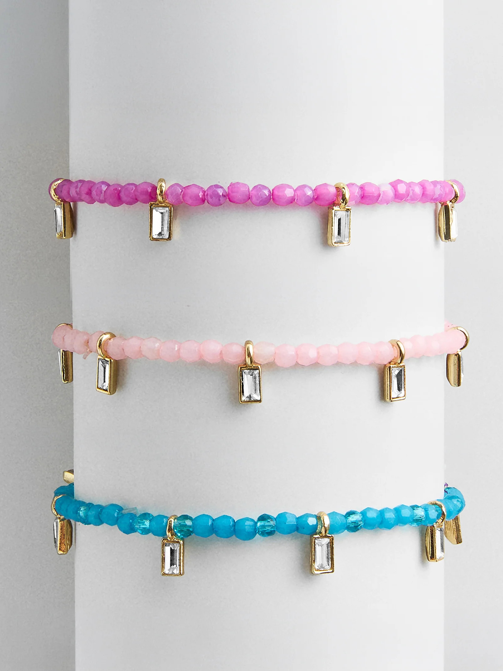 Crystal Beaded Bracelet - Blush | BaubleBar