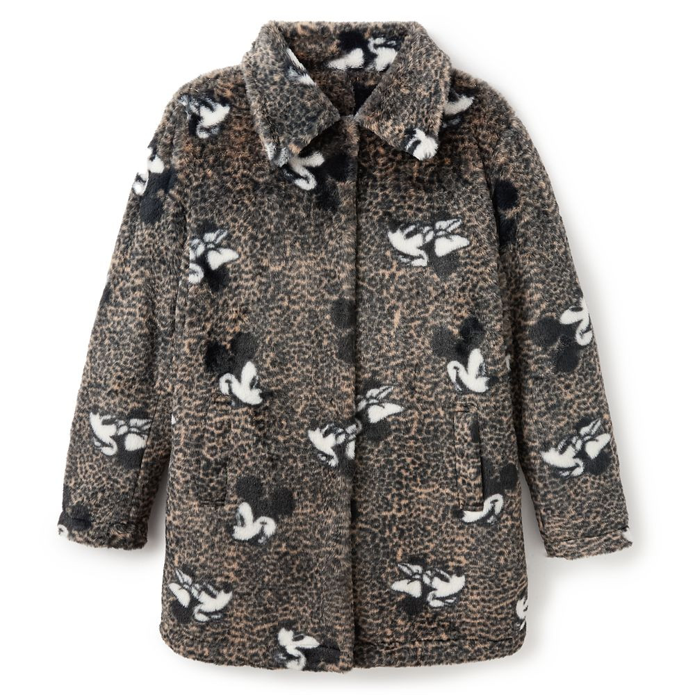 Mickey and Minnie Mouse Faux Fur Animal Print Coat for Women | Disney Store