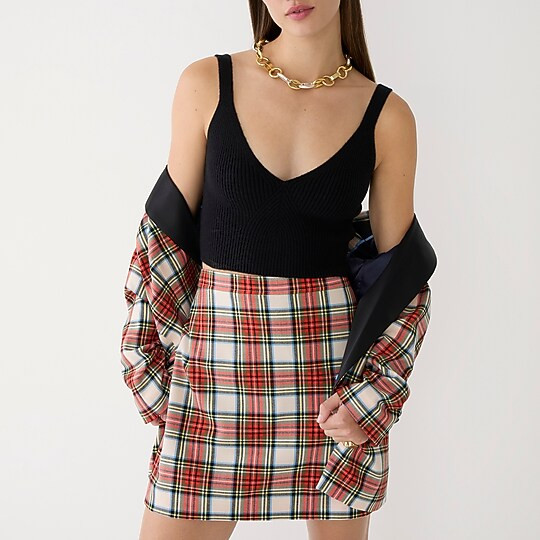 Natasha skirt in Snowy Stewart tartan | J. Crew US